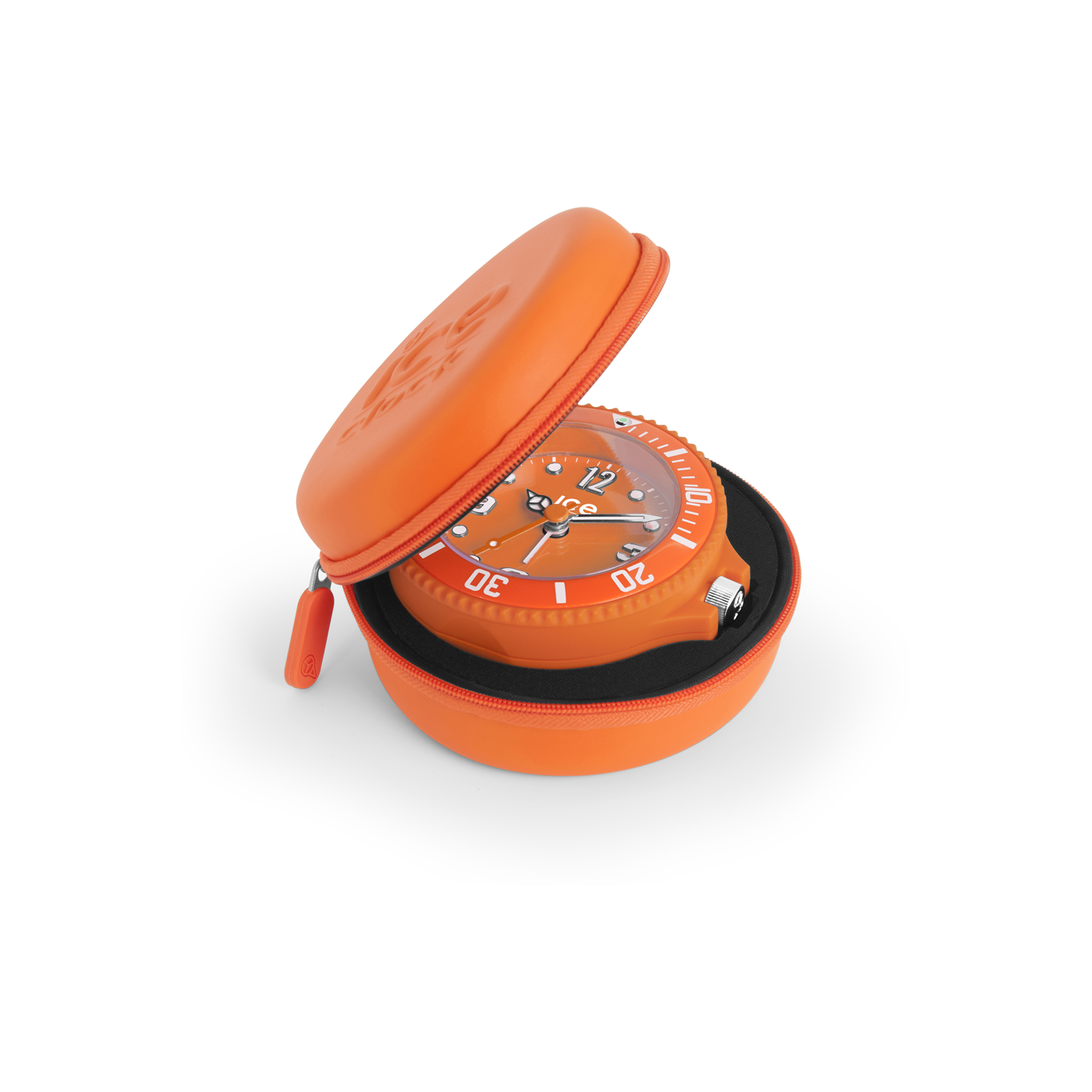 Ice-Clock 90 mm Travel Alarm Clock, Orange ( ITAF.OE )