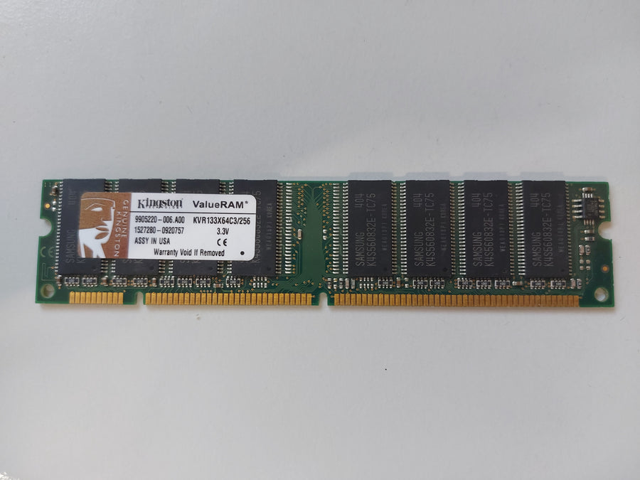 Kingston 256MB PC133 133MHz non-ECC Unbuffered CL3 168-Pin DIMM Memory Module ( KVR133X64C3/256 9905220-006.A00 ) REF