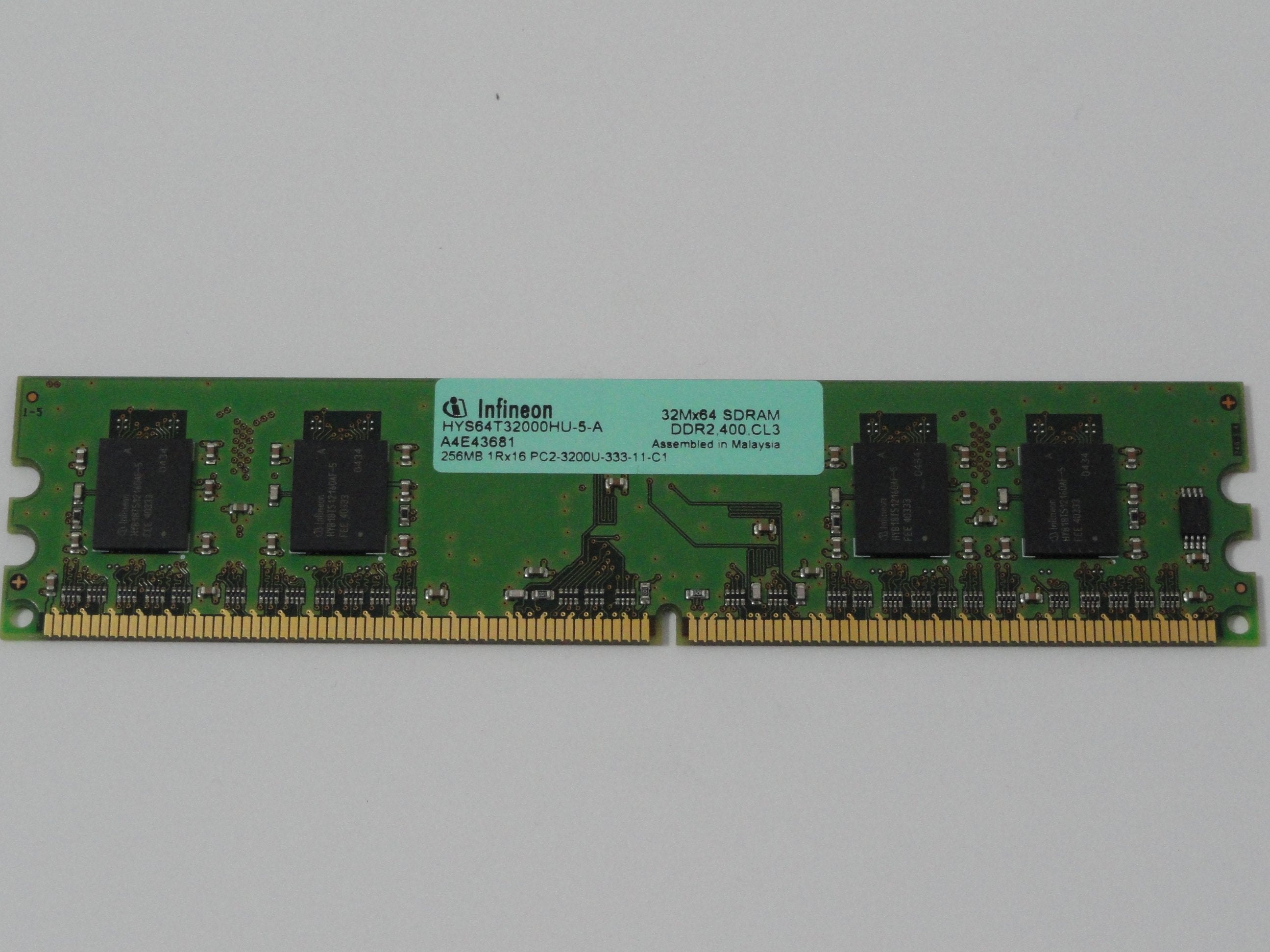 PR03694_HYS64T32000HU-5-A_Infineon 256MB DDR2 400MHz CL3 DIMM / 1Rx16 - Image2