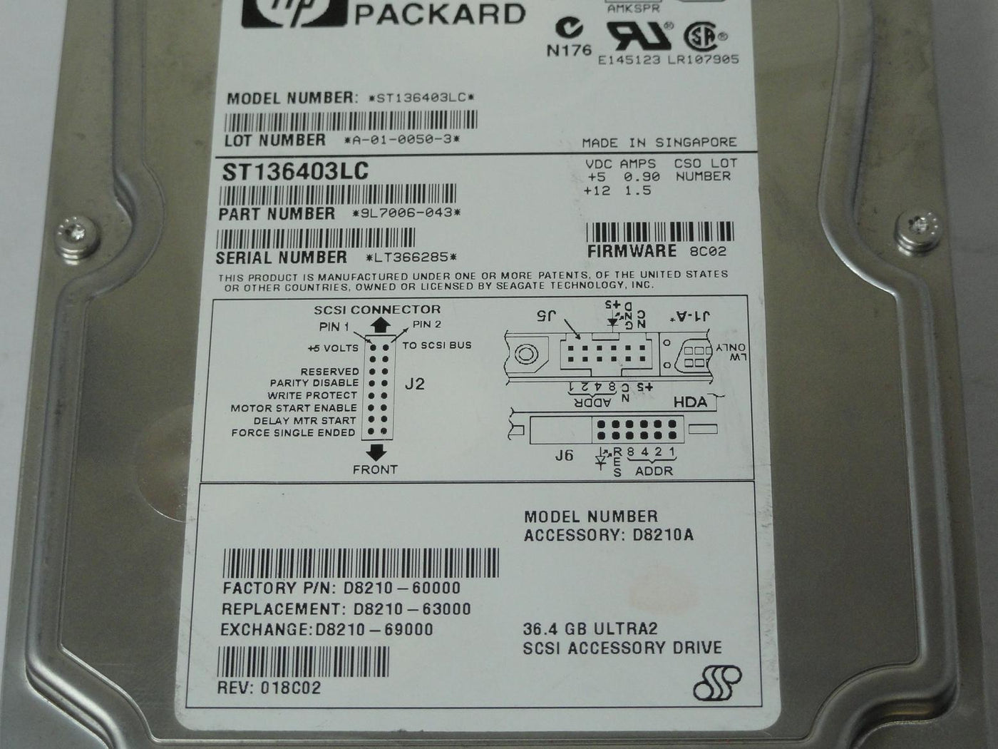 PR04515_9L7006-043_Seagate HP 36.4GB SCSI 80 Pin 10Krpm 3.5in HDD - Image3