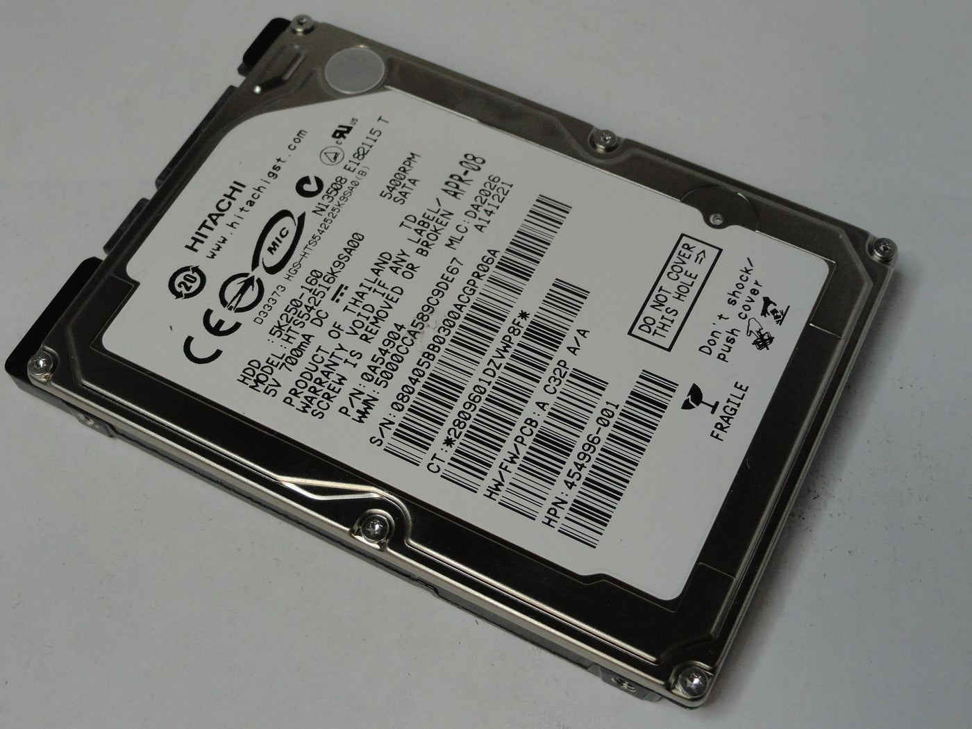 PR20225_0A54904_Hitachi HP 160Gb SATA 5400rpm 2.5in HDD - Image2