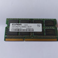 Elpida 2GB PC3-8500 DDR3-1066MHz non-ECC Unbuffered CL7 204-Pin SoDimm Memory Module ( EBJ21UE8BASA-AE-E ) REF
