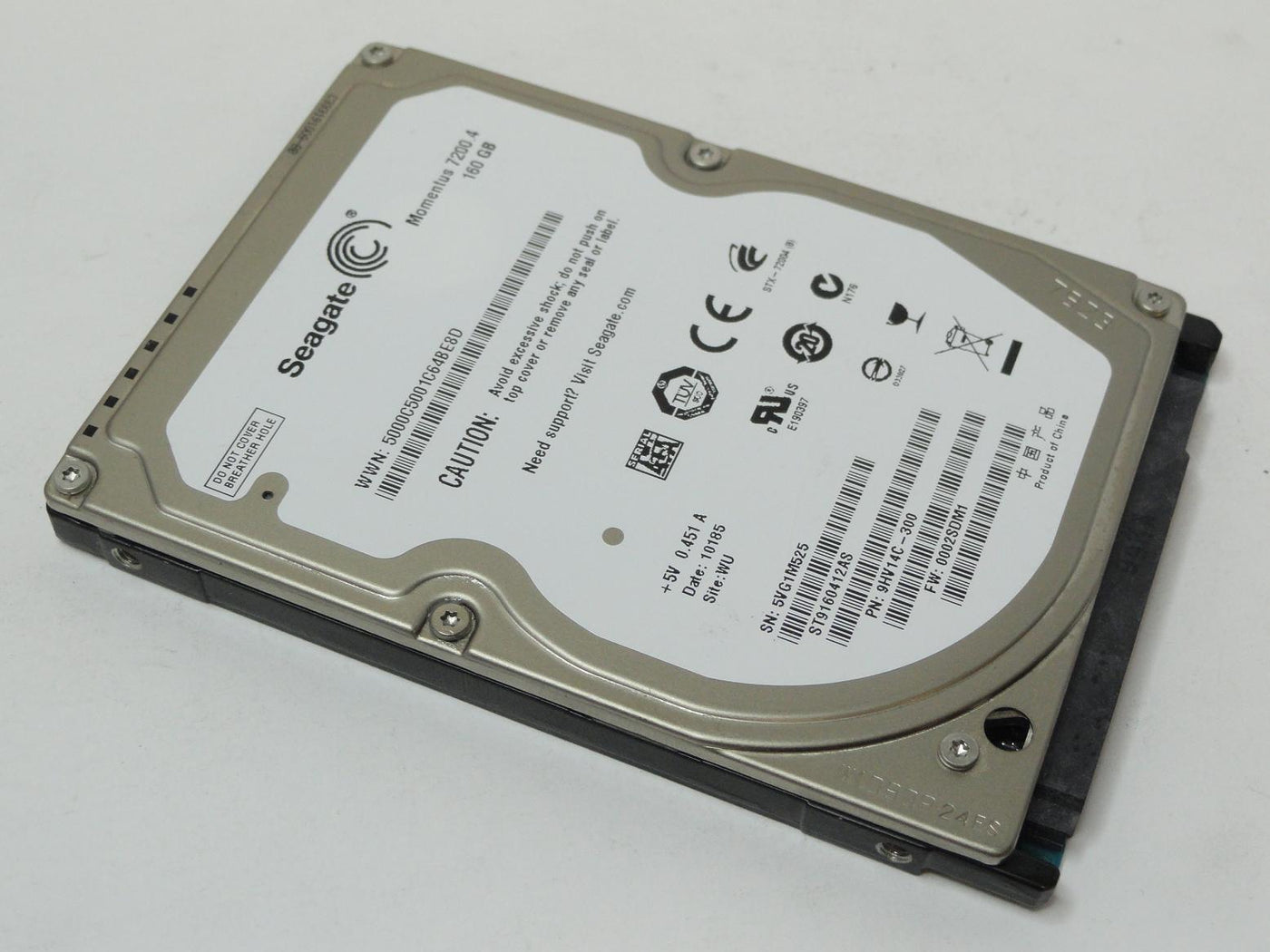 9HV14C-300 - Seagate 160GB SATA 7200rpm 2.5in Momentus 7200.4 HDD - USED