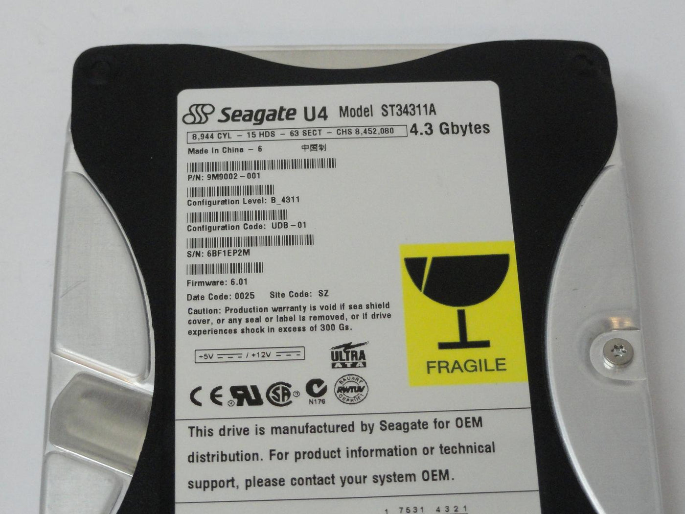 PR13821_9M9002-001_Seagate 4.3GB IDE 5400rpm 3.5in HDD - Image3