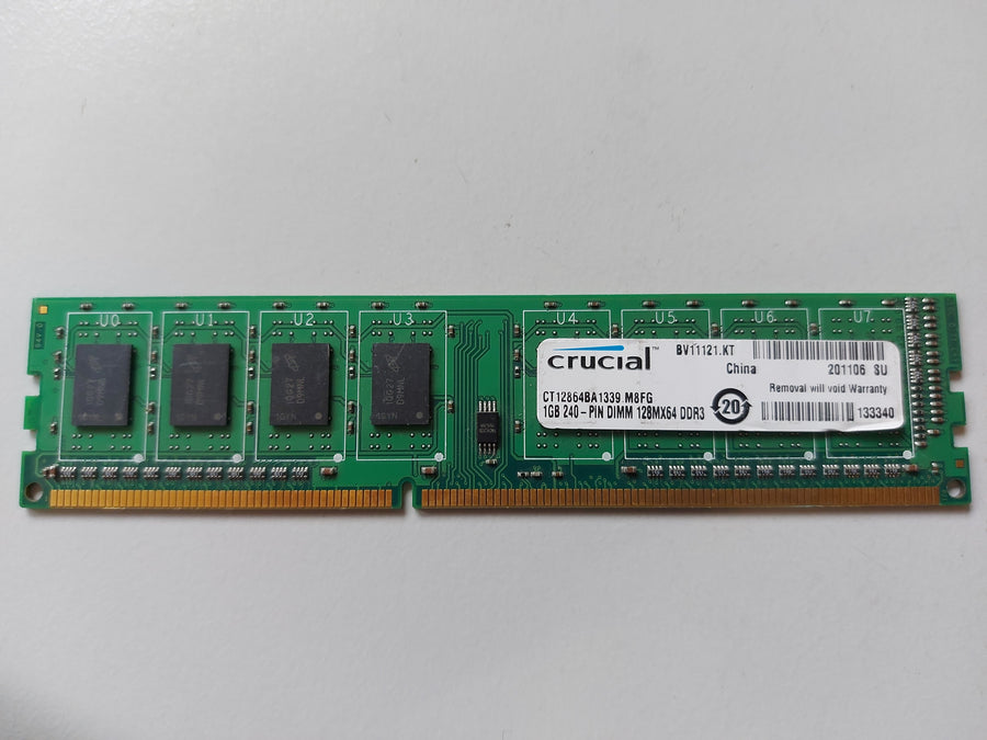 Crucial 1GB PC3-10600 DDR3-1333MHz non-ECC Unbuffered CL9 240-Pin DIMM Module ( CT12864BA1339.M8FG ) REF