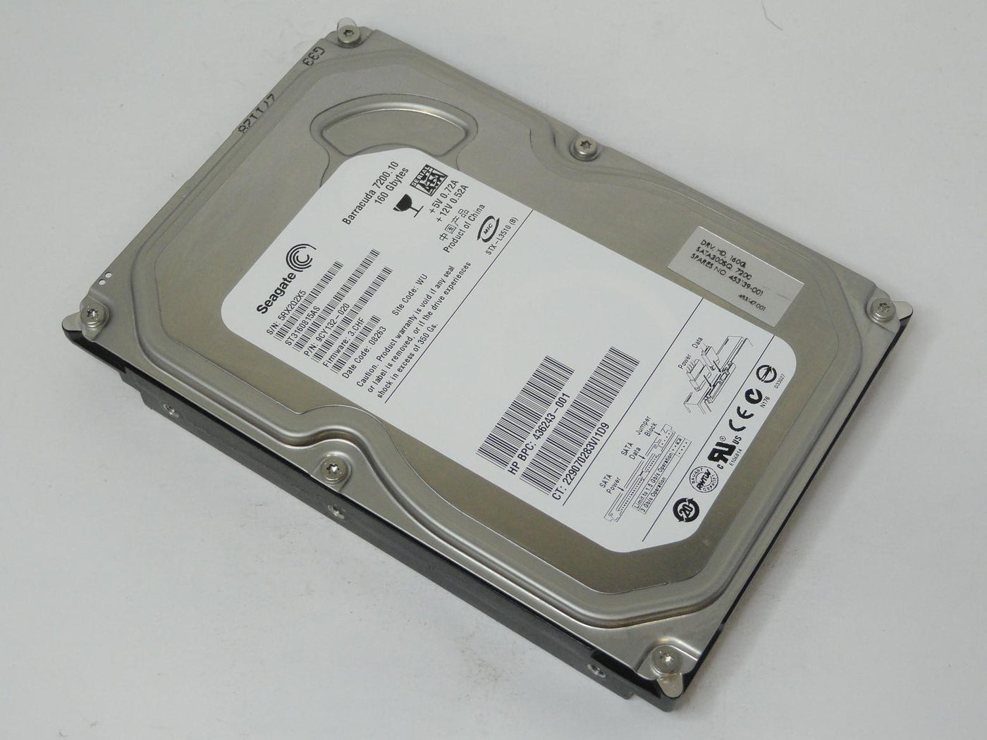 9CY132-020 - Seagate HP 160GB SATA 7200rpm 3.5in HDD - Refurbished