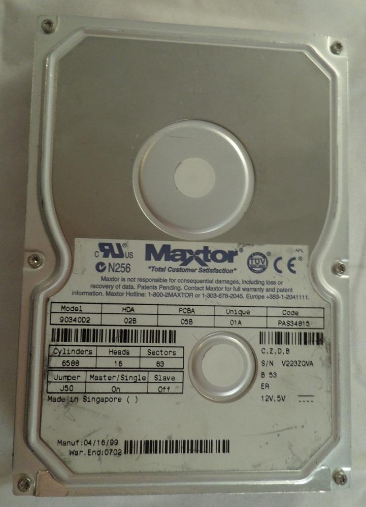 90340D2 - Maxtor 3.4GB IDE 5400rpm 3.5in HDD - Refurbished