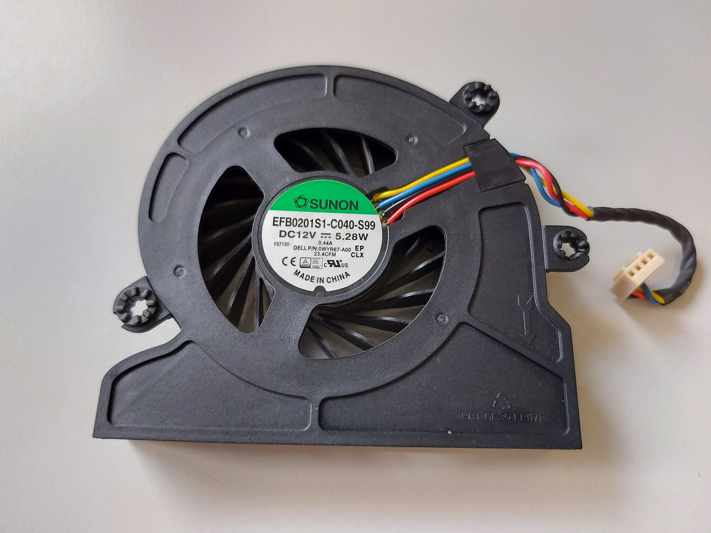 Sunon Dell DC12V 5.28W Four Lines Cooling Fan ( EFB0201S1-C040-S99 0WYR67 ) USED