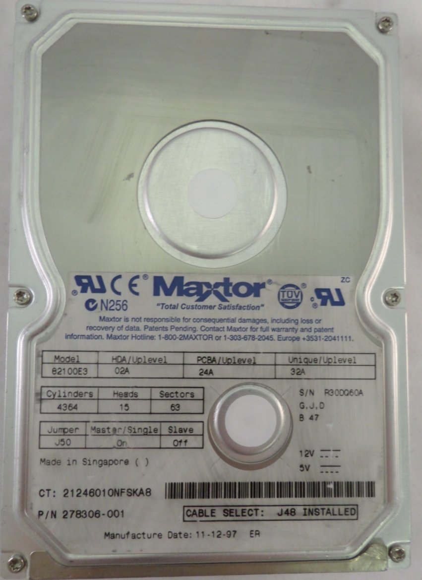 82100E3 - Maxtor Compaq 2.1GB IDE 5400rpm 3.5in HDD - Refurbished