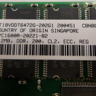 38L3996 - IBM / Micron labelled 512Mb Rdimm,PC1600, DDR 200 CL2 ECC REG, High profile - Refurbished