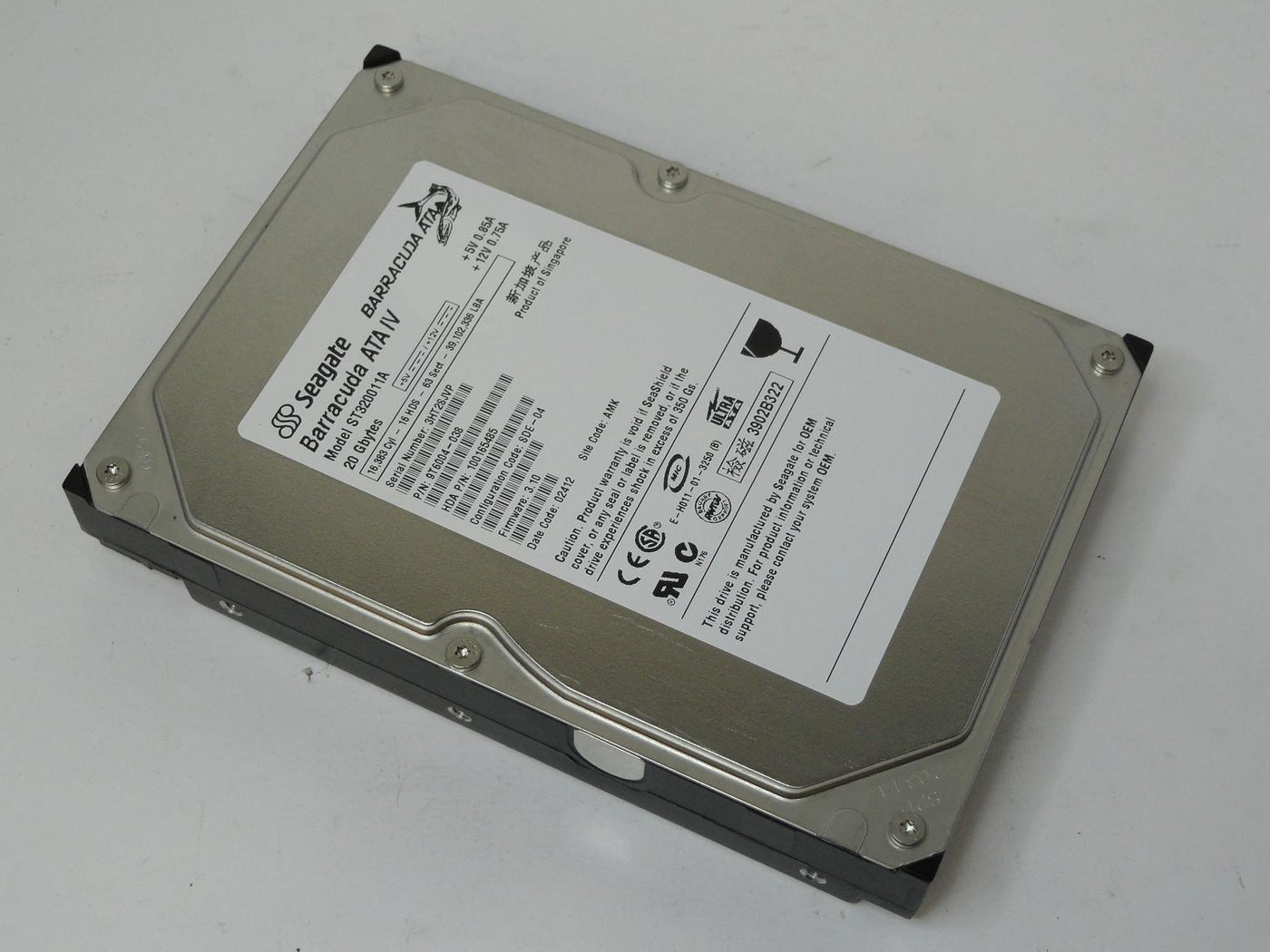 9T6004-038 - Seagate 20GB IDE 7200rpm 3.5in HDD - USED