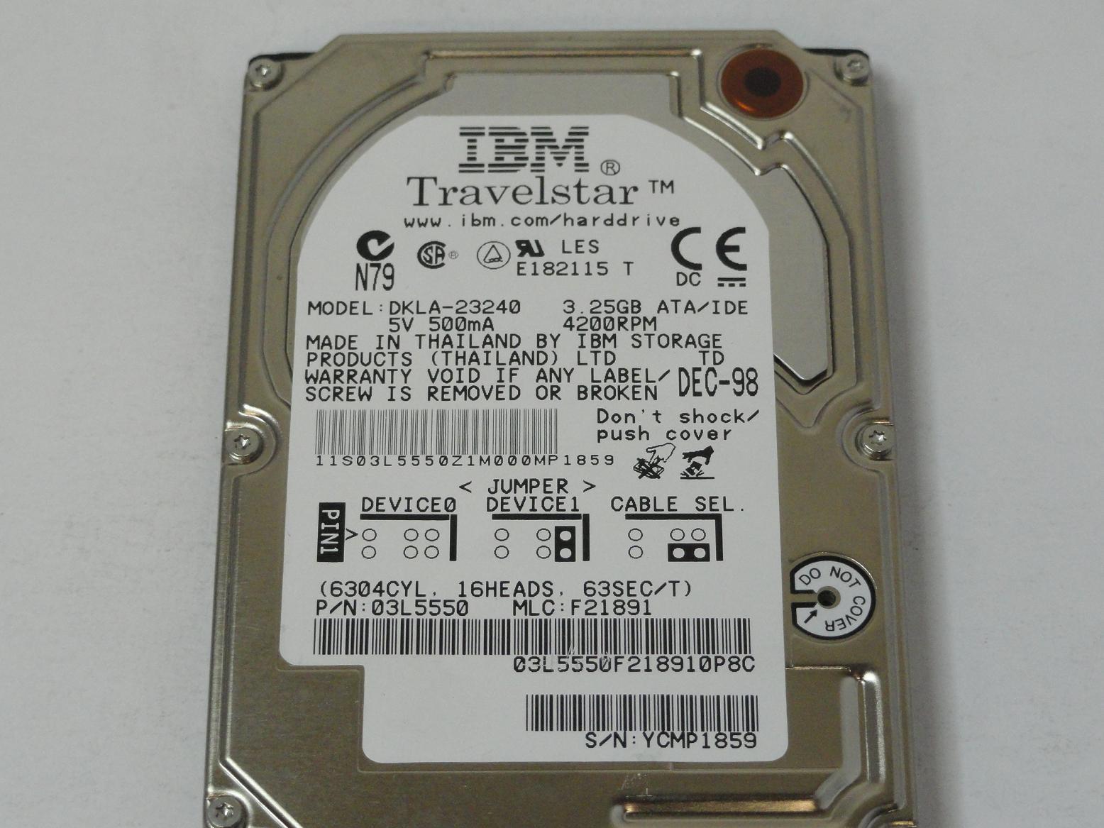 MC0074_03L5550_IBM 3.25GB IDE 4200rpm 2.5in HDD - Image3