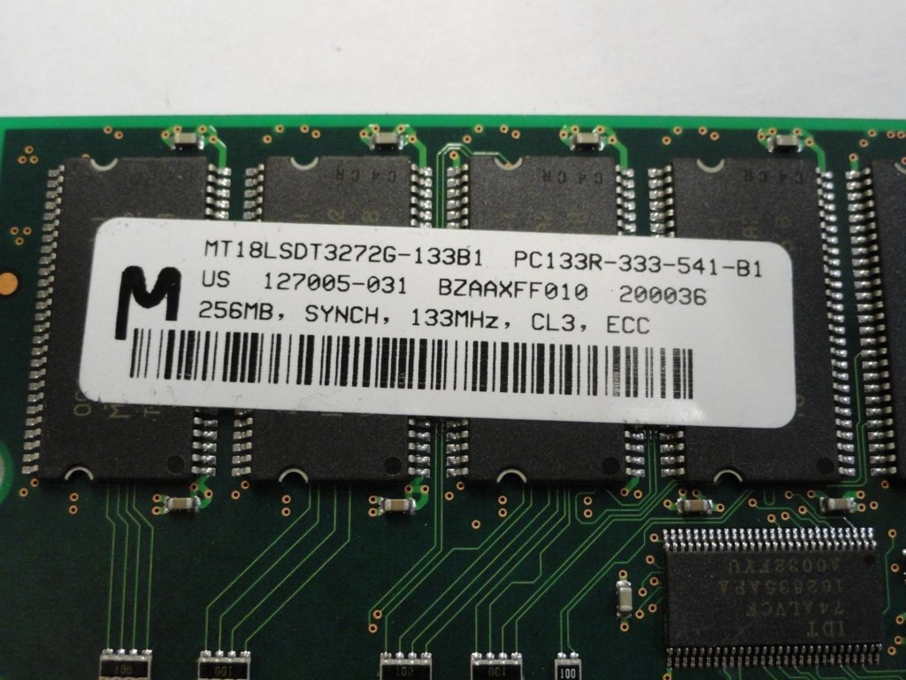 PC133R-333-541-B1 - Micron Compaq 256Mb PC133R 133MHz CL3 ECC SDRAM 168 Pin RAM - Refurbished