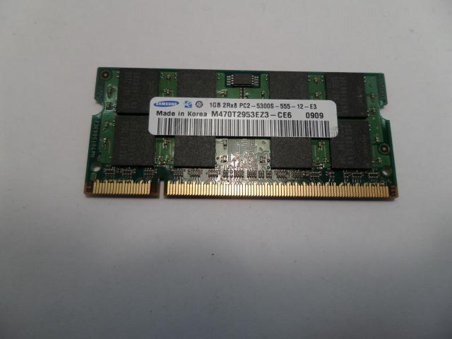 M470T2953EZ3-CE6 - Samsung 1GB 200p PC2-5300 CL5 16c 64x8 DDR2-667 SODIMM - Refurbished