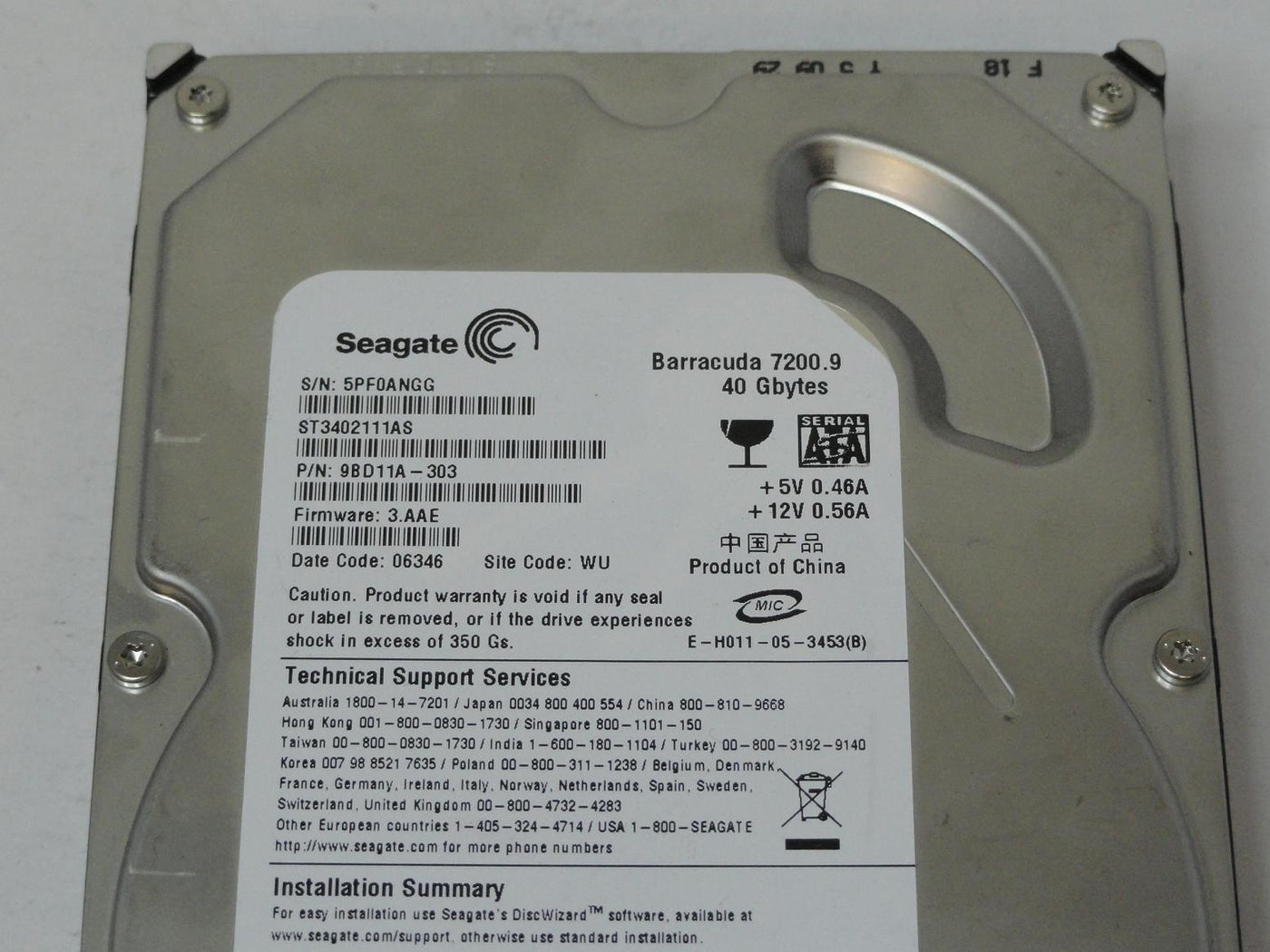 PR14385_9BD11A-303_Seagate 40GB SATA 7200rpm 3.5in HDD - Image3